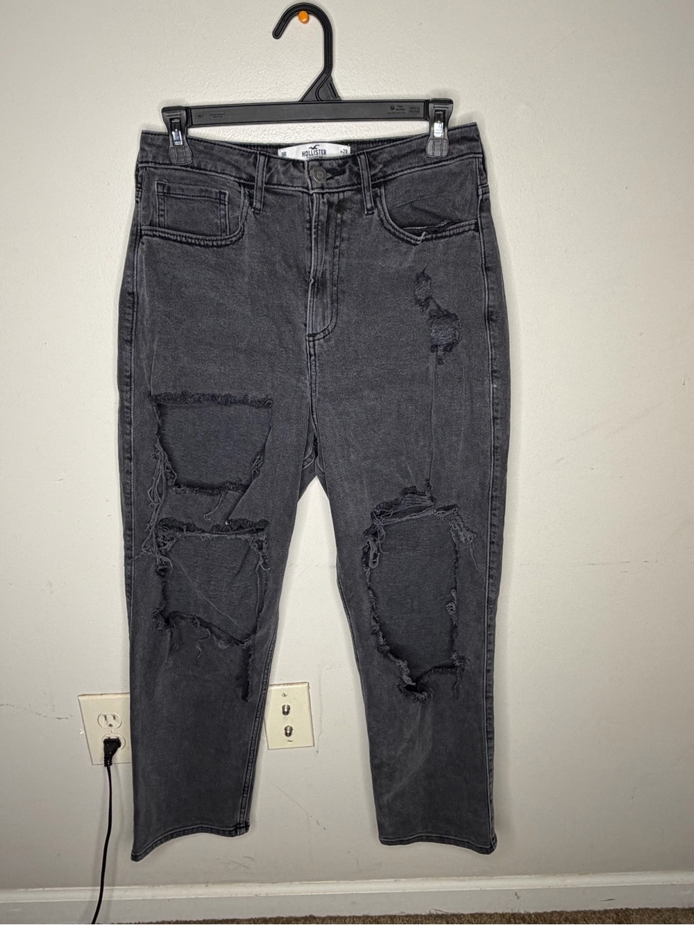 Black Distressed Ripped Jeans